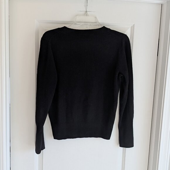 J.Crew Cashmere V Neck Sweater, Black, Size Medium - Picture 2 of 4